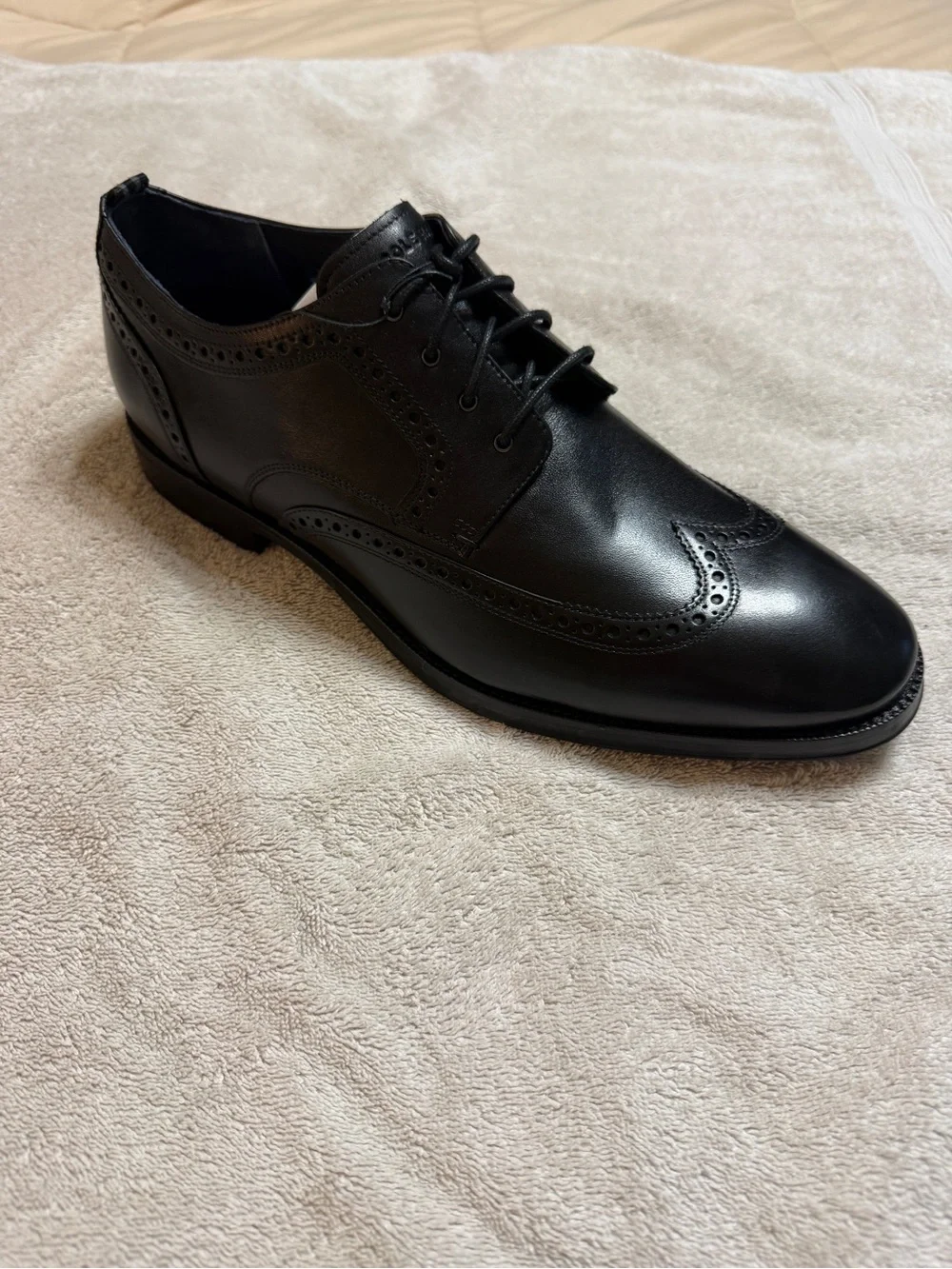 Cole Haan Black Leather Wingtip Derby